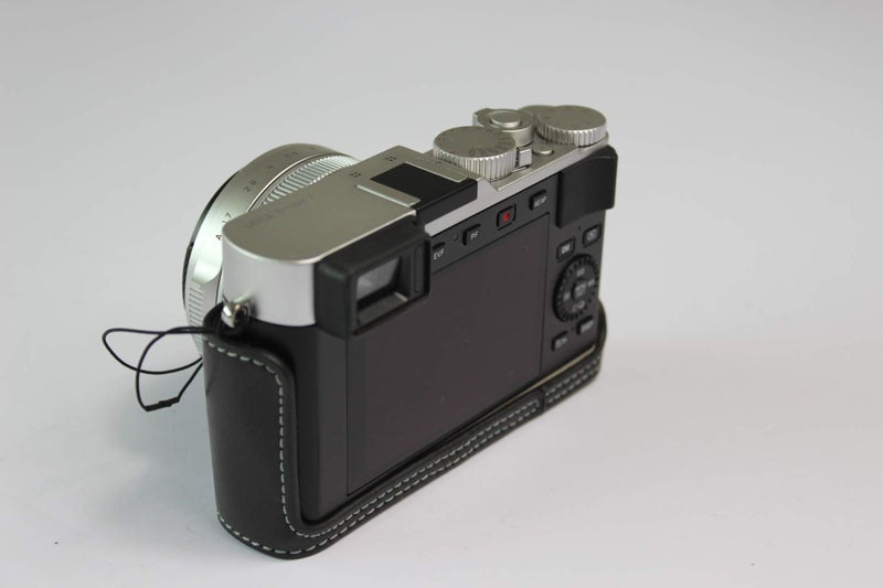 BolinUS D-Lux 7 Case, BolinUS Handmade Genuine Real Leather Half Camera Case Bag Cover for Leica D-Lux 7 Bottom Opening Version + Hand Strap (Black) - Image 4